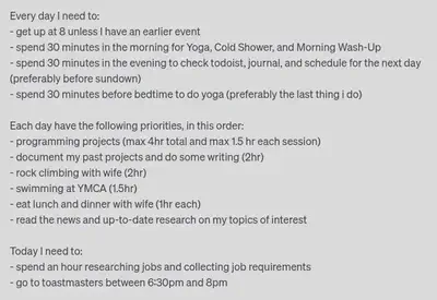 Routine Bullet Points