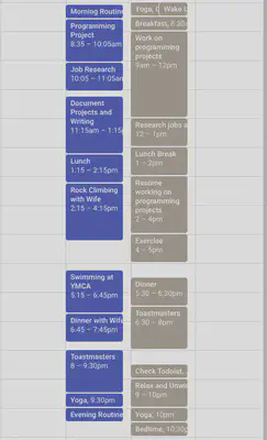 Routine Calendar